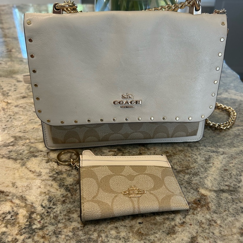 Coach Cream and Tan Crossbody Bag Set